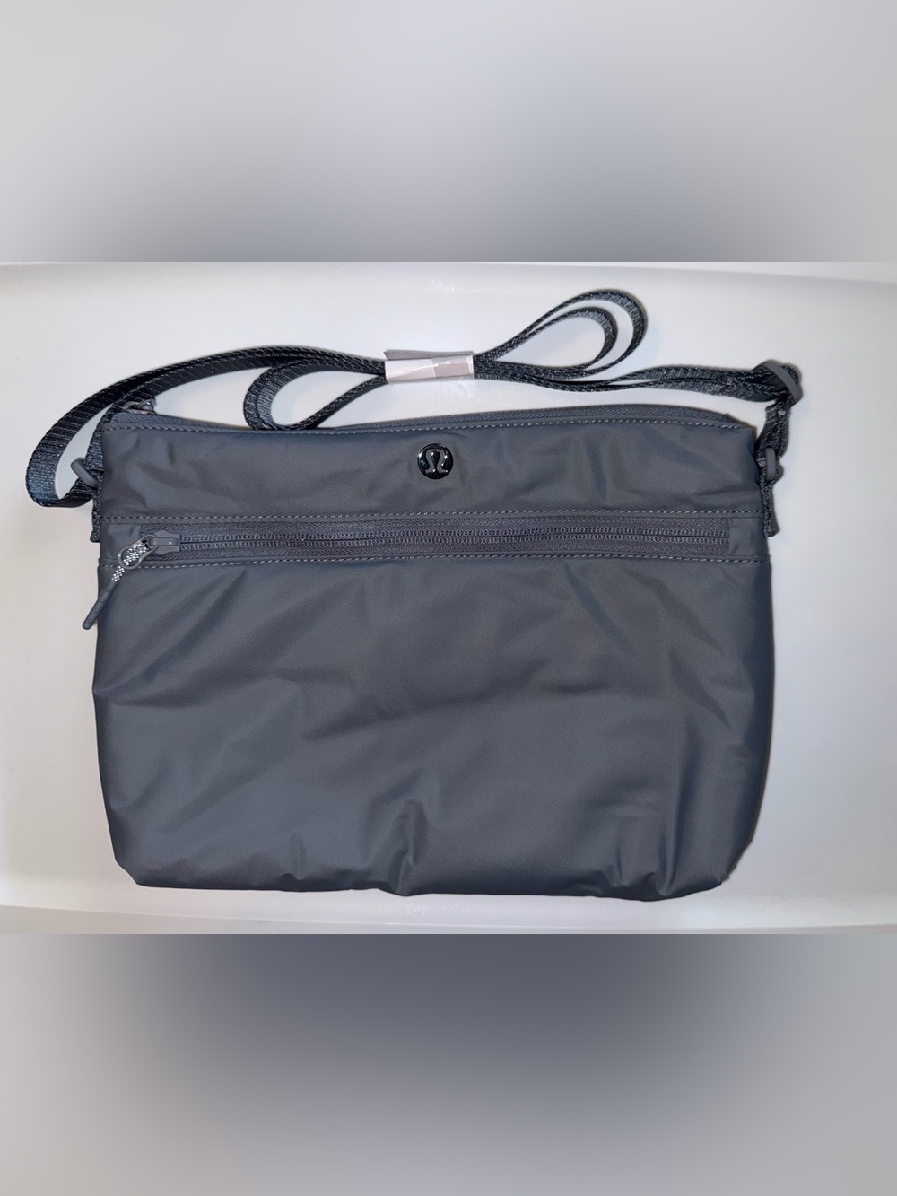 Lululemon dark gray nylon crossbody bag